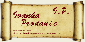Ivanka Prodanić vizit kartica